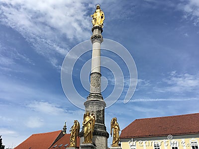 Statue in front of Cathedral of Zagreb Stock Photo
