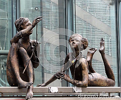 Statue in front of the European Commission Headquarters,Brussels Editorial Stock Photo