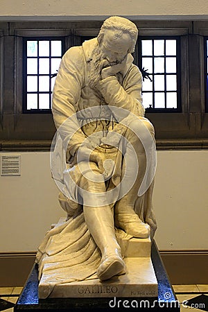 Statue of Galileo Galilei in the Queen`s University, Belfast, No Editorial Stock Photo