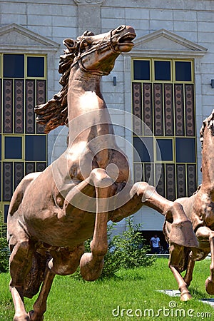 Statue of a galopping horse Editorial Stock Photo