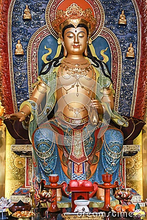 Statue Gautama Buddha or Shakyamuni in Shi Cheng Temple. Editorial Stock Photo