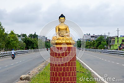 Statue of Gautama Buddha on the Siddhartha Highway in Bhairahawa, Nepal Stock Photo