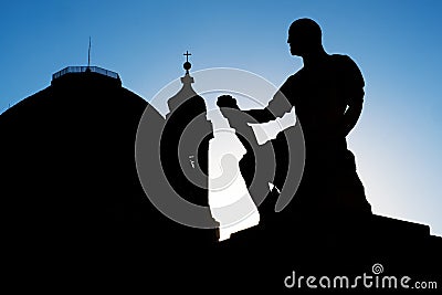 Statue of Giovanni delle Bande Nere at Piazza San Lorenzo Florence Stock Photo