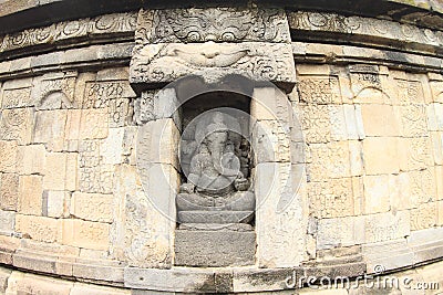 Statue of god Ganesha on Hindu temple Sambisari Stock Photo