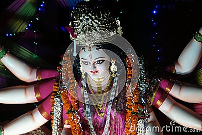 Statue of Goddess Durga Editorial Stock Photo