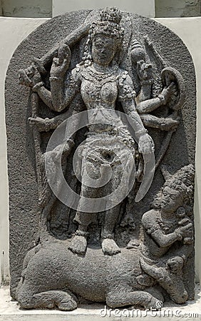 The Statue of Goddess Durga Mahisasura Mardhini Stock Photo