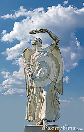 Statue of the goddess Nike Stock Photo