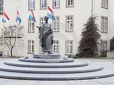 Statue of Grand Duchess Charlotte, Luxembourg city Stock Photo