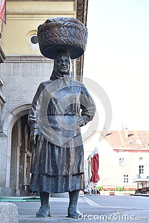 Godmother Barica from Zagreb`s Dolac. Editorial Stock Photo