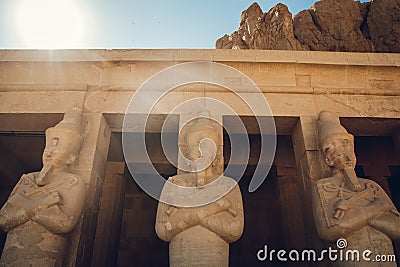 Statue of the great egyptian Pharaoh in luxor temple ,Egypt Editorial Stock Photo