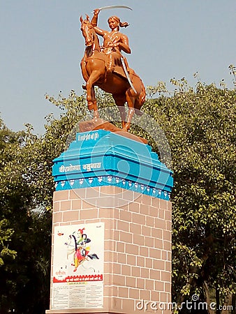 A statue of great indian queen laxmibai in jhansi uttarpradesh Editorial Stock Photo