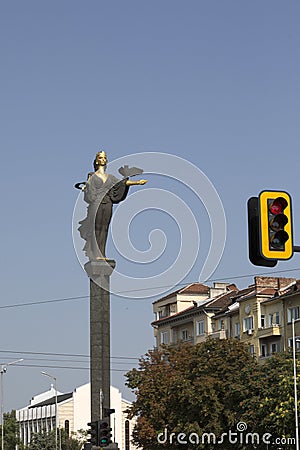 The statue of Hagia Sophia in the center of Sofia, Bulgaria. Editorial Stock Photo