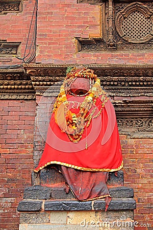 Statue Of Hamunan outside Sundari Chowk in Patan, Nepal Editorial Stock Photo