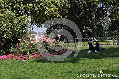 Statue of Hans christian Orested in Orstedparken i9n Copenhagen Editorial Stock Photo