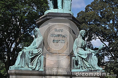 Statue of Hans christian Orested in Orstedparken i9n Copenhagen Editorial Stock Photo