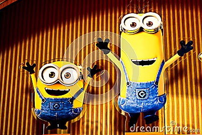 Statue of `HAPPY MINION` Editorial Stock Photo