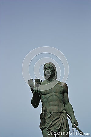 Statue of Hautacuperche, aboriginal warrior name gomero Editorial Stock Photo