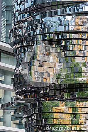 The Statue of Head Franz Kafka, the outdoor sculpture by David Cerny Editorial Stock Photo