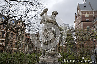 Statue Hercules And The Hydra At Amsterdam The Netherlands 6-4-2022 Editorial Stock Photo