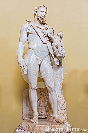 Statue Hercules and Telephus in Vatican museum Editorial Stock Photo