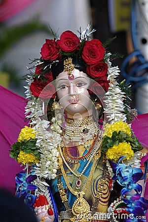Statue of the Hindu goddess Gauri Editorial Stock Photo
