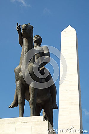 Indigenous statue monument for independence Stock Photo