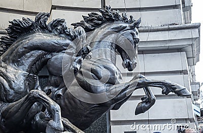 Statue - Horses of Helios Stock Photo