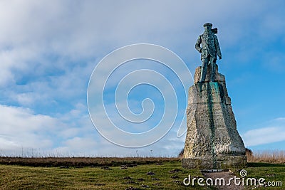 Statue of Hubert Latham, pioneering aviation Editorial Stock Photo