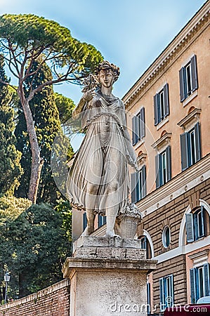 Statue in the iconic Piazza del Popolo, Rome, Italy Stock Photo