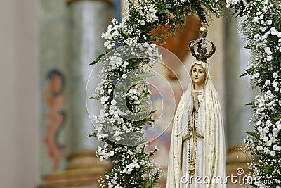 Statue of the image of Our Lady of Fatima Stock Photo