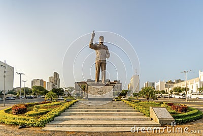 Statue on Independence square in Maputo, capital city of Mozambique Editorial Stock Photo