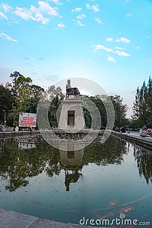 The statue of Ir Soekarno at the Manahan Stadium, Solo, Central Java Editorial Stock Photo