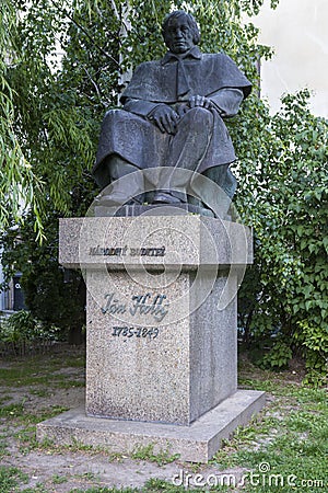The statue of Jan Holly in Bratislava, Slovakia. Editorial Stock Photo