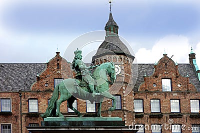 Statue of Jan Wellem in Dusseldorf Stock Photo