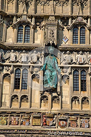 Statue of Jesus Christ, Christ Church gate, Canterbury,England Editorial Stock Photo