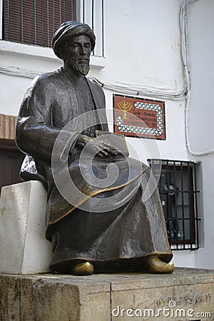 Statue of the Jewish scholar Moses Maimonides, Rabbi Mosheh Ben Maimon, Rambam Cordoba, Andalusia, Spain Stock Photo