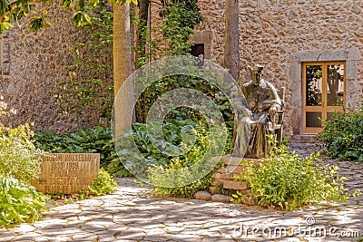 Statue of Joaquin Rossello, Lluc Monastery, Mallorca. Stock Photo