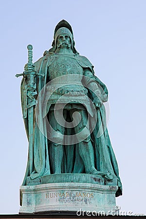 Statue of John Hunyadi in Budapest, Hungary Stock Photo