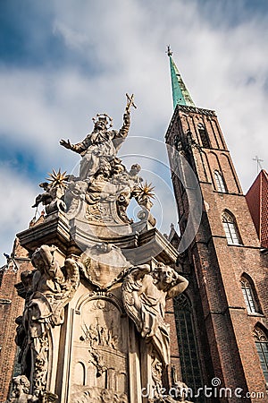 Statue of John of Nepomuk in Wroclaw Editorial Stock Photo