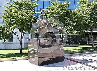 Statue of Josh Gibson Outside Home Plate Entrance of Nationals Park Viewed from the Side Editorial Stock Photo