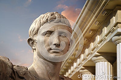 Statue of Julius Caesar Augustus in Rome Stock Photo