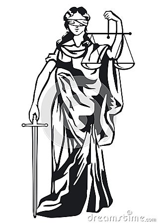 Statue of justice Vector Illustration