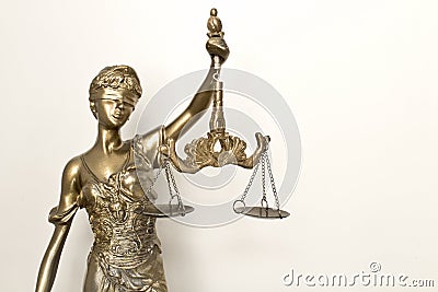 The Statue of Justice symbol, legal law concept image. Stock Photo