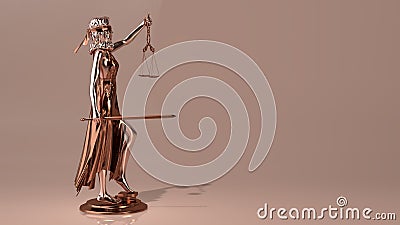 Statue of Justice, Themis, Femida with scales and a sword in his hands.3D rendering Stock Photo