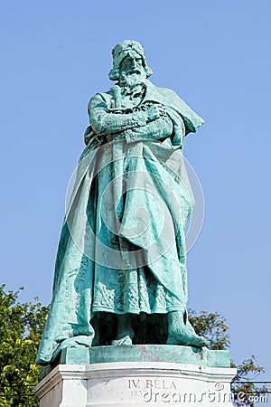 Statue of King Bela IV of Hungary in Budapest Stock Photo