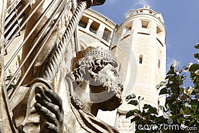 Statue of King David in Jerusalem Editorial Stock Photo