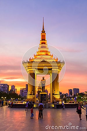 Statue of King Father Norodom Sihanouk Editorial Stock Photo