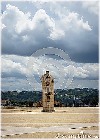Statue of King Joao in the campus of Coimbra University Stock Photo