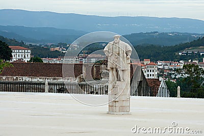 Statue of King Joao III in the yard of University of Coimbra Stock Photo