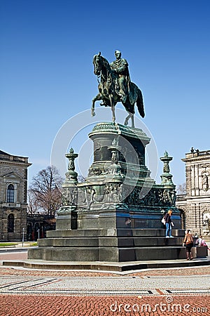 Statue of King Johan in Dresden Editorial Stock Photo